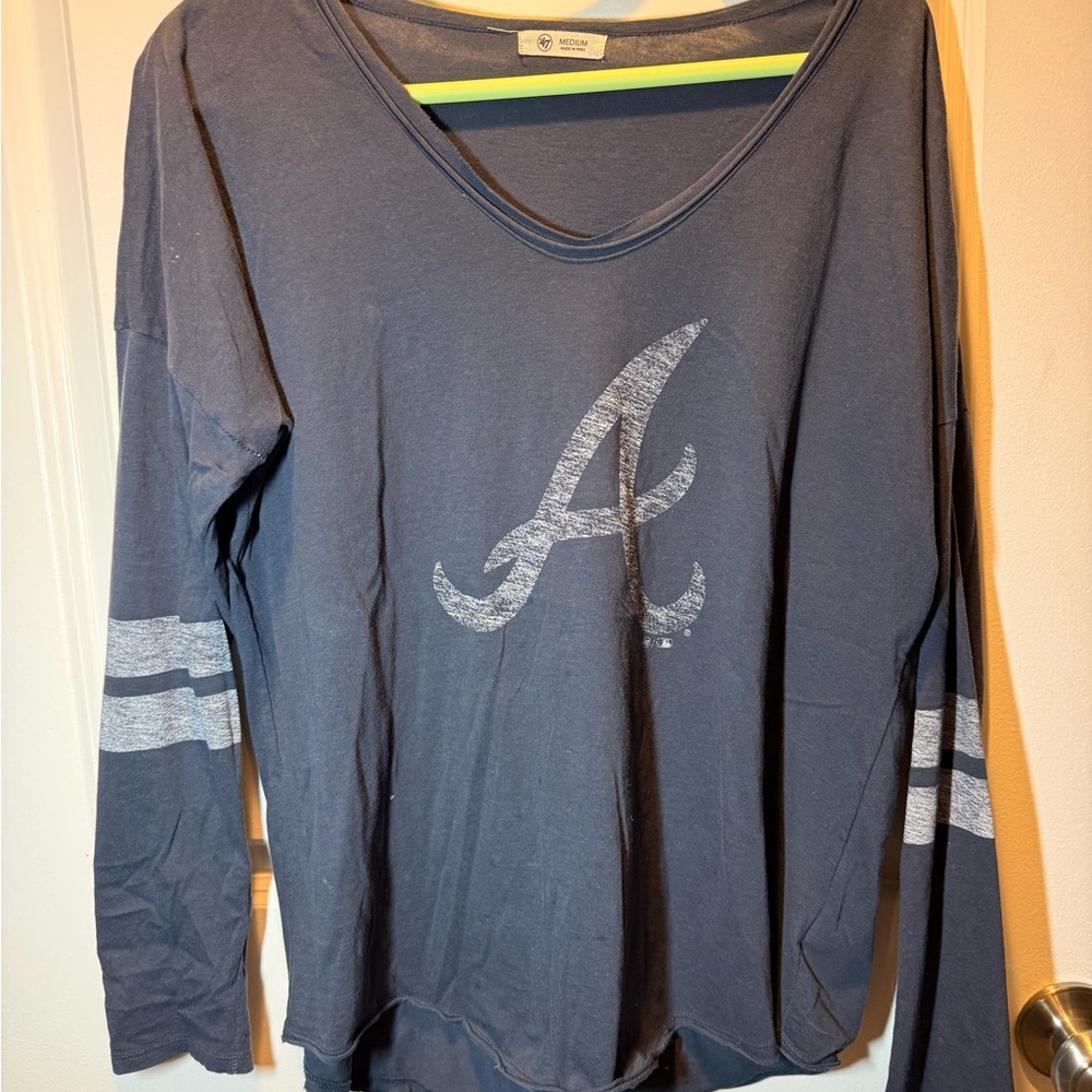 Atlanta Braves Navy Long Sleeve Top with Logo